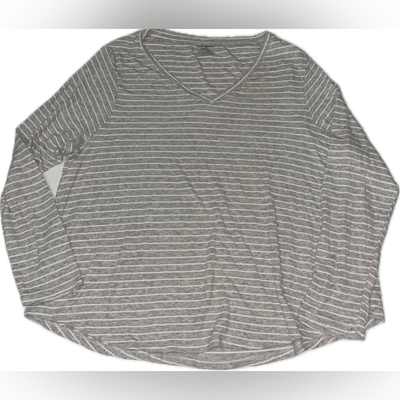 Lane Bryant Striped V Neck Blouse - Picture 1 of 5